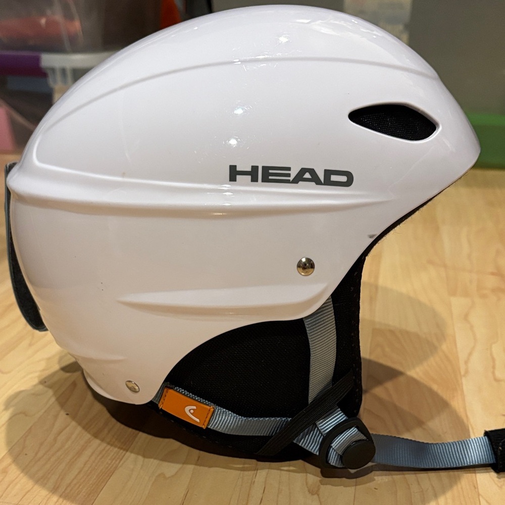 HEAD White Youth Ski Helmet with Black Accents